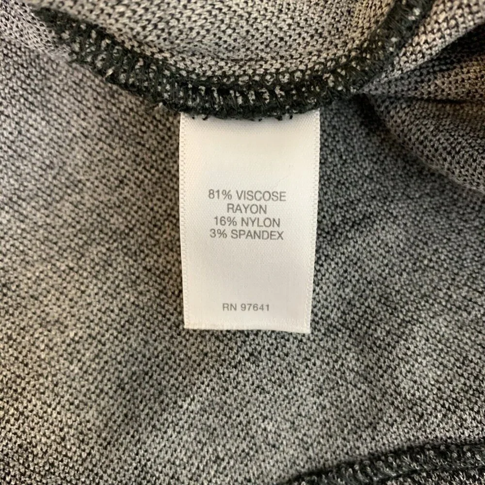 J. Jill Ponte Knit Tunic Top Womens Size M Gray Herringbone Boat Neck 3/4 Sleeve